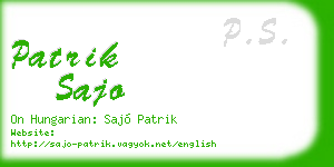 patrik sajo business card