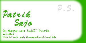 patrik sajo business card